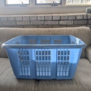 VTG 90s Rubbermaid Laundry Basket #2973? XL 25.5x19.75x12" Rectangle Slate Blue